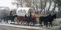 Pahl covered wagon welcomes visitors in the main yard.